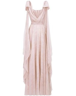 Gemy Maalouf Draped Crystal-Embellished Dress - Pink