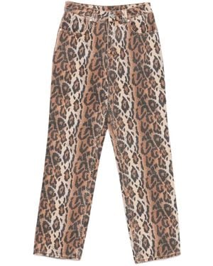 House Of Sunny Animal-Print Jeans - White