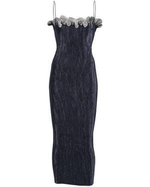 FFORME Kleid Mit Spitzenbesatz - Blau