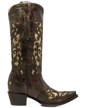 NORTALIE Aurora Leather Cowboy Boots - Brown