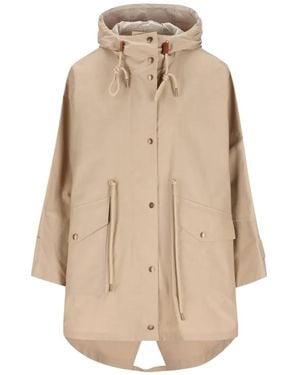 Moncler Parka Met Capuchon En Trekkoordtaille - Naturel