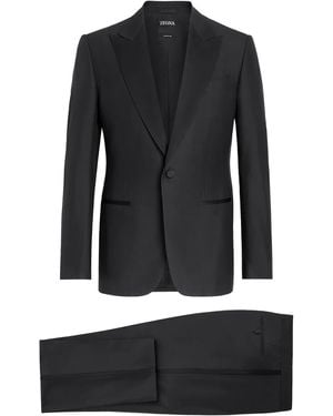 ZEGNA Trofeo 600 Single-Breasted Wool-Silk Suit - Black