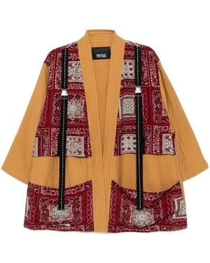 Mostly Heard Rarely Seen Fisherman Kimono Jacket - Brown