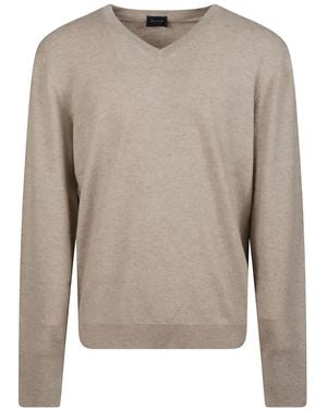Drumohr V-Neck Cashmere Jumper - Natural