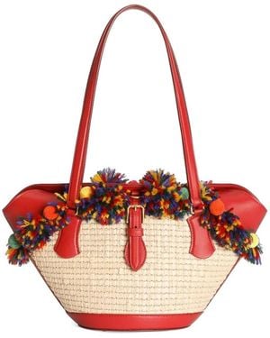 Dolce & Gabbana Cabas Coffa Capri En Raphia - Red