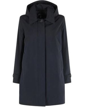 Save The Duck Hooded Concealed-Fastening Jacket - Blue