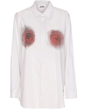 Jean Paul Gaultier Rose-Print Button-Down Shirt - White