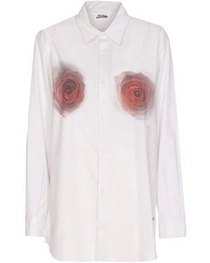 Jean Paul Gaultier Hemd mit Rosen-Print - Weiß