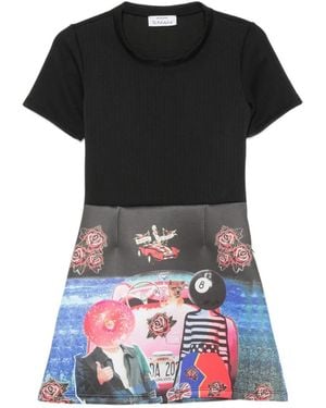 The Artistylist Graphic-Print Short-Sleeve Dress - Black