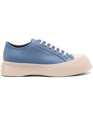 Marni Pablo Lace-Up Leather Trainers - Blue