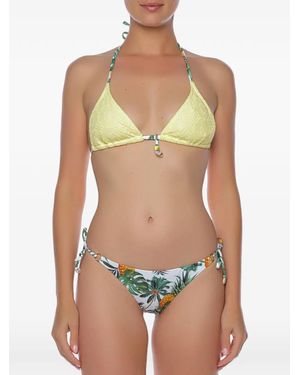 Banana Moon Pineapple-Print Crochet-Knit Bikini - Green