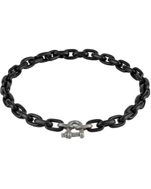 Parts Of 4 Collier Ras-Du-Cou Charm Chain En Argent Sterling - Black