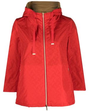 Herno Reversible Monogram-Print Jacket - Red