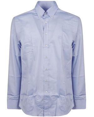 Etro Button-Down Logo-Embroidered Shirt - Blue