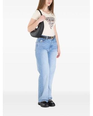 Guess Camiseta Con Estampado De Leopardo - Azul