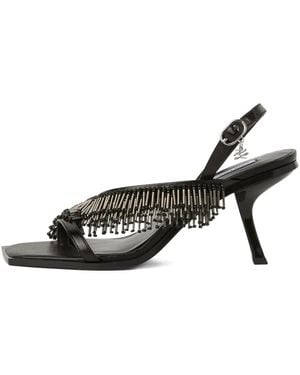 KARL LAGERFELD Karmel Fringe Sandals - Black