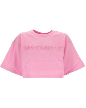 hinnominate Top Corto Con Logo - Rosa