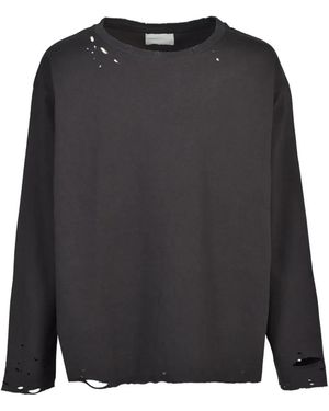 CEDARWOOD Distressed Long-Sleeve T-Shirt - Black
