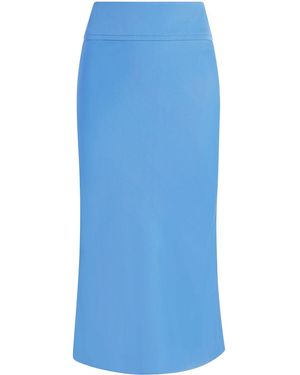 Another Tomorrow High-Waist Midi Skirt - Blue