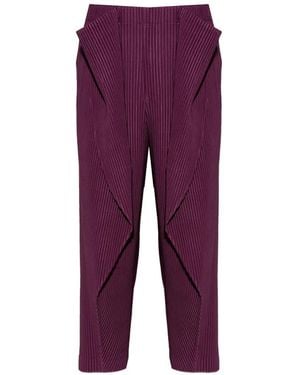 Homme Plissé Issey Miyake Pleated Trousers - Purple