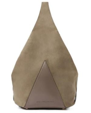 Stella McCartney Logo-Print Panelled Shoulder Bag - Brown