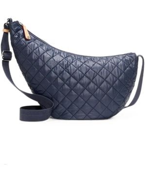 MZ Wallace Metro Smile Quilted Cross Body Bag - Blue