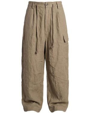 Ziggy Chen Drawstring Cargo Trousers - Natural