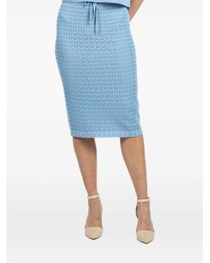 L'Agence Lace Midi Skirt - Blue
