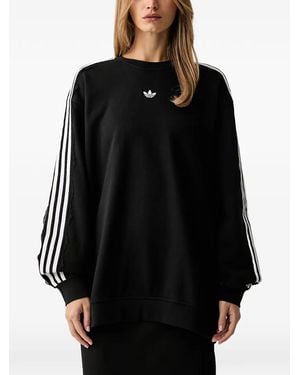 adidas Lace-Trim Side-Stripe Sweater - Black