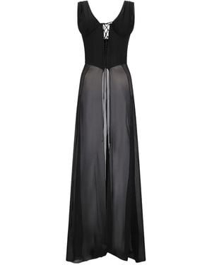 GIUSEPPE DI MORABITO Silk-Georgette Corset Top - Black