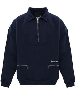 DSquared² Half-zip Sweatshirt - Blue