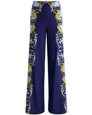 Alice + Olivia Athena Palazzo Broek Met Print - Blauw