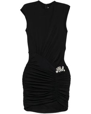 David Koma Embellished Ruched Dress - Black