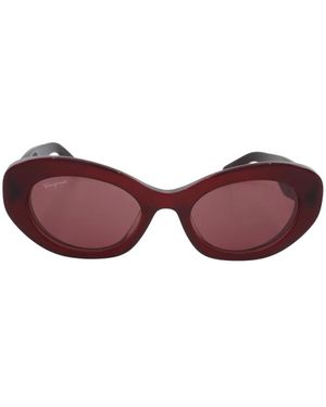 Ferragamo Eyewear Oval-Frame Sunglasses - Purple