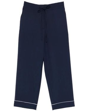 P.A.R.O.S.H. Drawstring-Fastening Cropped Pants - Blue