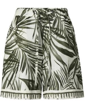 Bogner Carmel Palm-Print Linen Shorts - Green