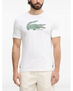 Lacoste Roland-Garros Logo-Print T-Shirt - White