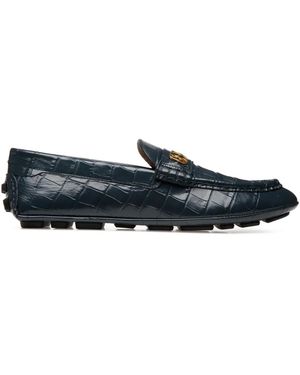 Bally Crocodile-Embossed Loafers - Blue