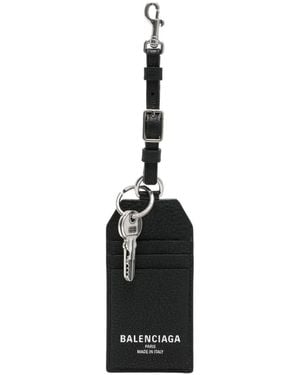 Balenciaga Porte-Cartes À Fermoir Mousqueton - Blanc