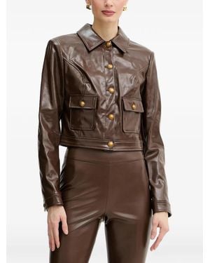 Guess Buttoned Pocket Jacket - Brown