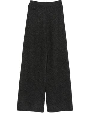 Semicouture Pantalon En Laine Vierge À Coupe Ample - Black
