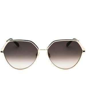 Ferragamo Geometric-Frame Sunglasses - Metallic
