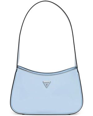 Guess Logo-Plaque Shoulder Bag - Blue