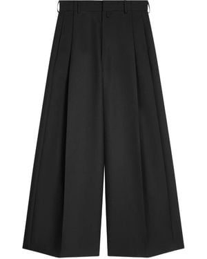 Dries Van Noten Pantalon Ample À Design Plissé - Noir