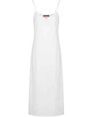 Ermanno Scervino V-Neck Spaghetti-Strap Slip Dress - White