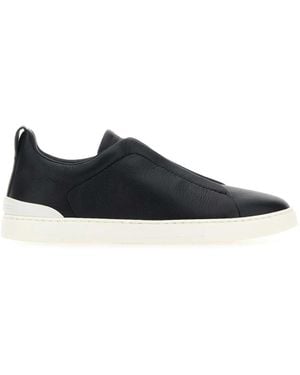 ZEGNA Triple Stitchtm レザースニーカー - ブルー