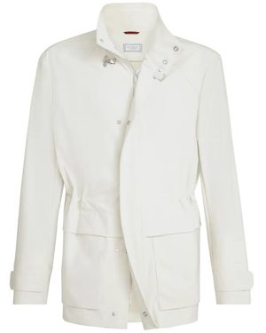 Brunello Cucinelli Bonded Nylon Field Jacket - White
