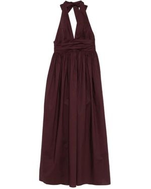 Matteau Halter Plunge Midi Dress - Purple