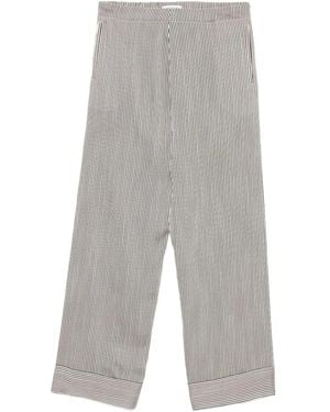 Fabiana Filippi Striped Cuffed Trousers - グレー