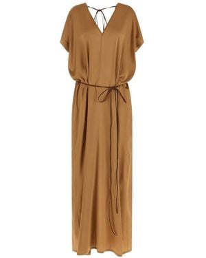 DI.LA3 PARI' Ricky V-Neck Dress - Natural